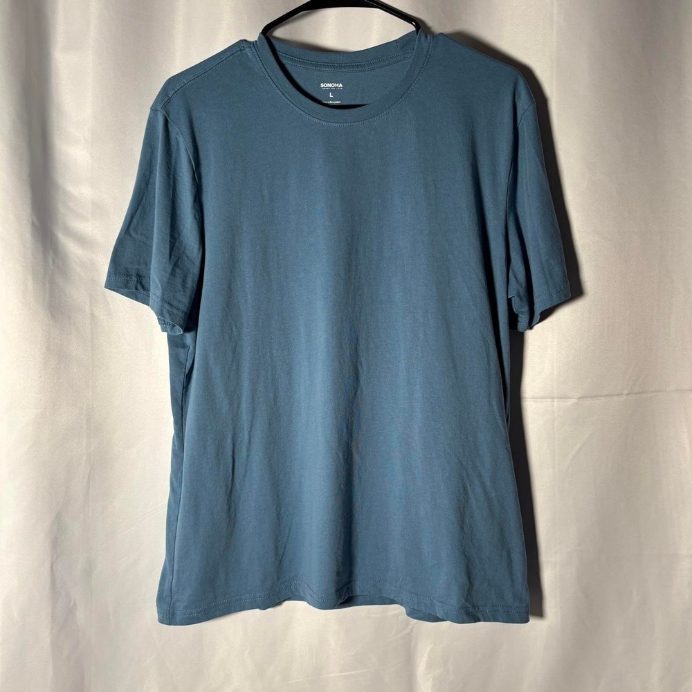 Sonoma Goods For Life T-Shirt Mens Large Blue Excellent Crewneck Short Sleeve